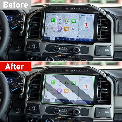 Miniatura 2 de Yumzeco Protector de pantalla de vidrio templado compatible con Ford Super Duty F250 F350 F450 2022-2025, película protectora de pantalla de vidrio