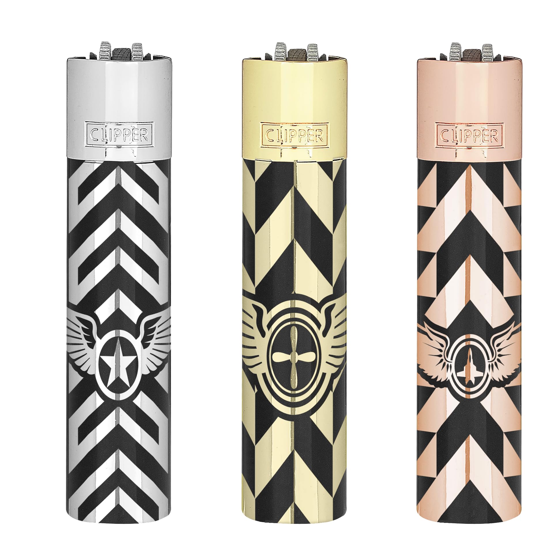 Clipper Metal Flint Lighter, Refillable, with Free Tin Box Gift Set, Pack of 1 (PILOT SOUL)