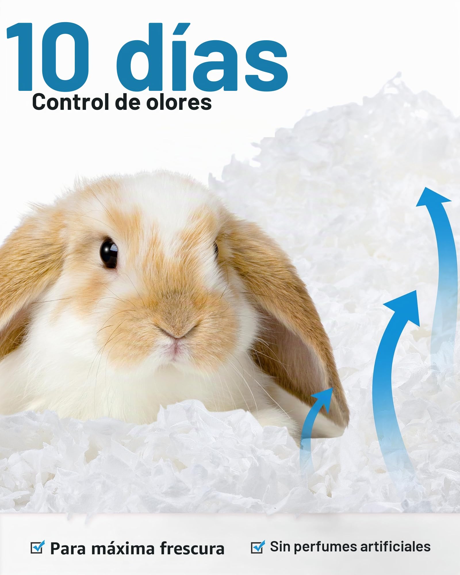 BUCATSTATE Lecho para Hámsteres 70L, Camas para Conejos Animales Pequeños, Ratones, Jerbos, Roedores, Control de Olores, Natural Lecho de Papel Súper Absorbente, 99,9% Libre de Polvo (70litros)