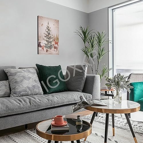 Miniatura 3 de AIRCA Póster de pared de animales del bosque y árbol de Navidad (2) póster de lienzo para decoración de dormitorio, oficina, habitación, regalo,