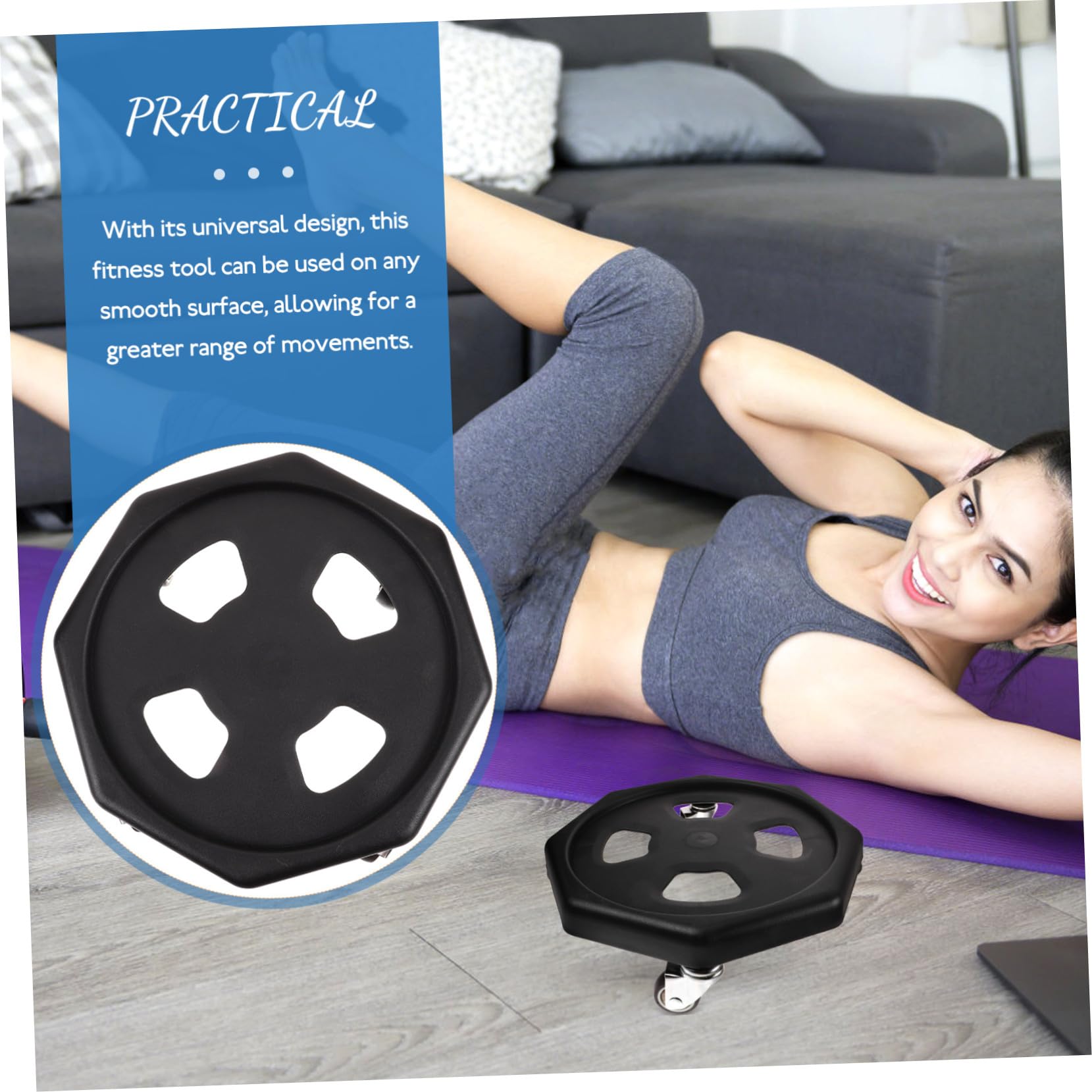 POPETPOP Rueda Abdominal con Cojín para Rodillas Discos Deslizantes para Entrenamiento Equipo De Fitness para Ejercicios Abdominales Casa
