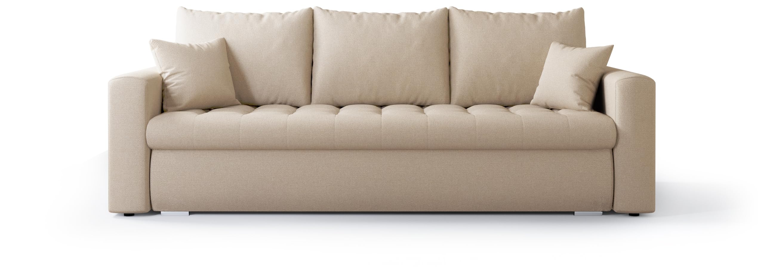 BROMARKT Sofa mit Schlaffunktion Beige Klappsofa Geflecht 140X200 LUIS