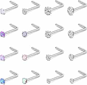 Gioielli Corpo Ipoaallergenici Piercing Naso 20G Acciaio Chirurgico - Con CZ E Placcatura Oro, Per Donne E Uomini Piercing Naso Brillantini - Foto 8