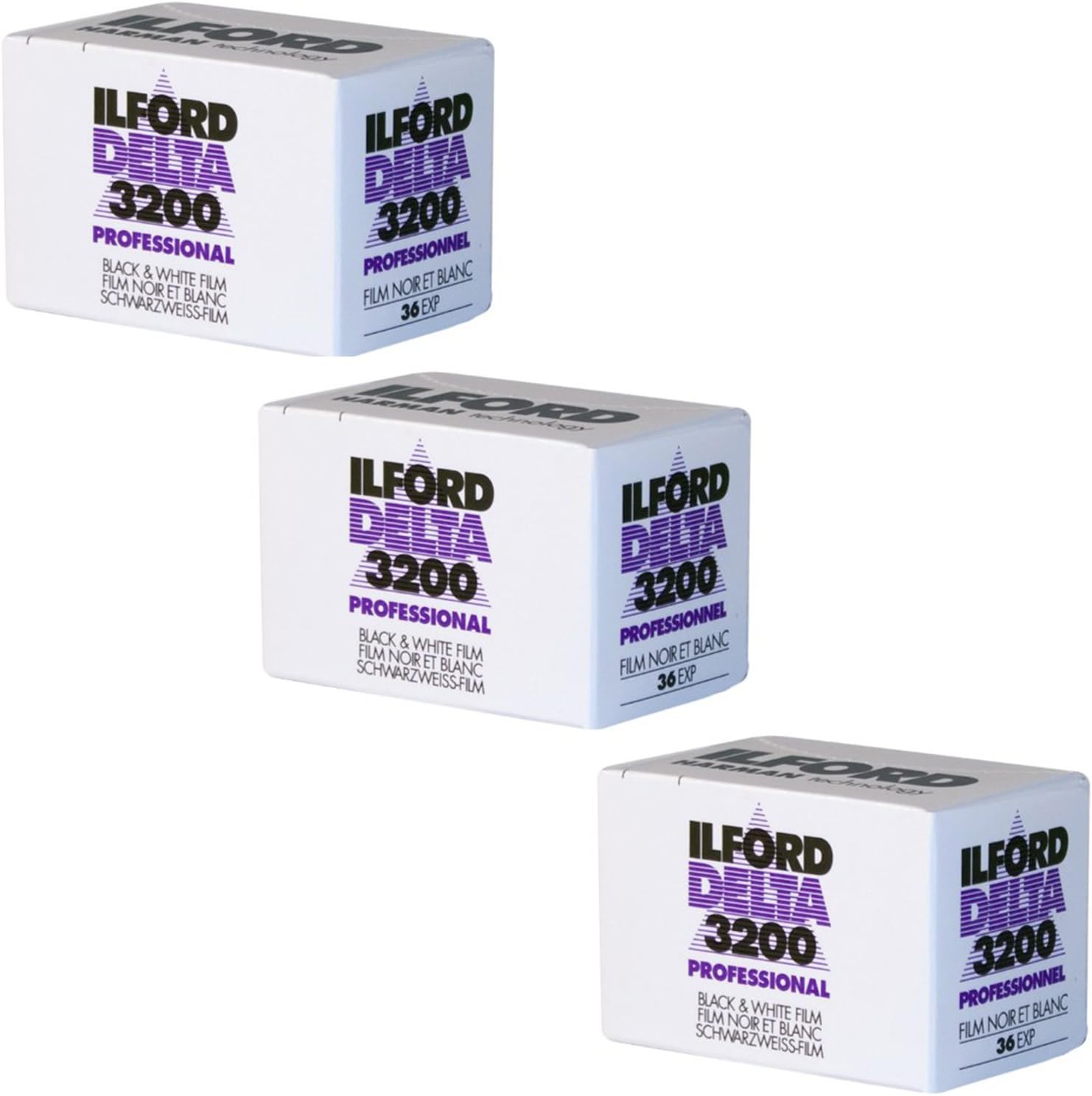 Ilford 1887710 DELTA 3200 Professional, Black and White Print Film, 135 (35 mm), ISO 3200, 36 Exposures (3 Pack)
