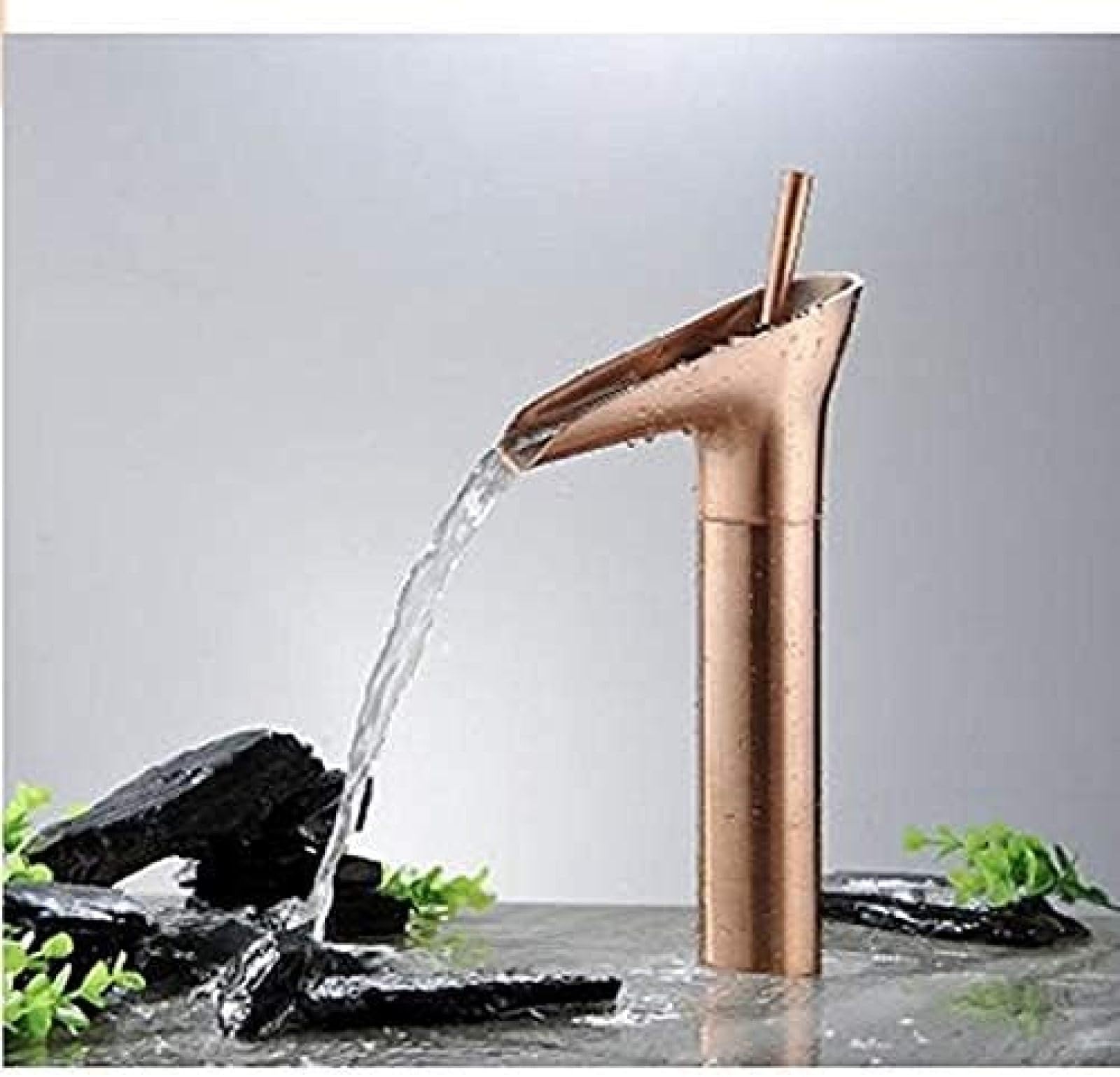 BHFPFZA Antique Copper Kitchen Faucet - Waterfall Basin Tap Single Handle Mixer for Bathroom Sink and Slish Kitchen T for Modern Home Decor
