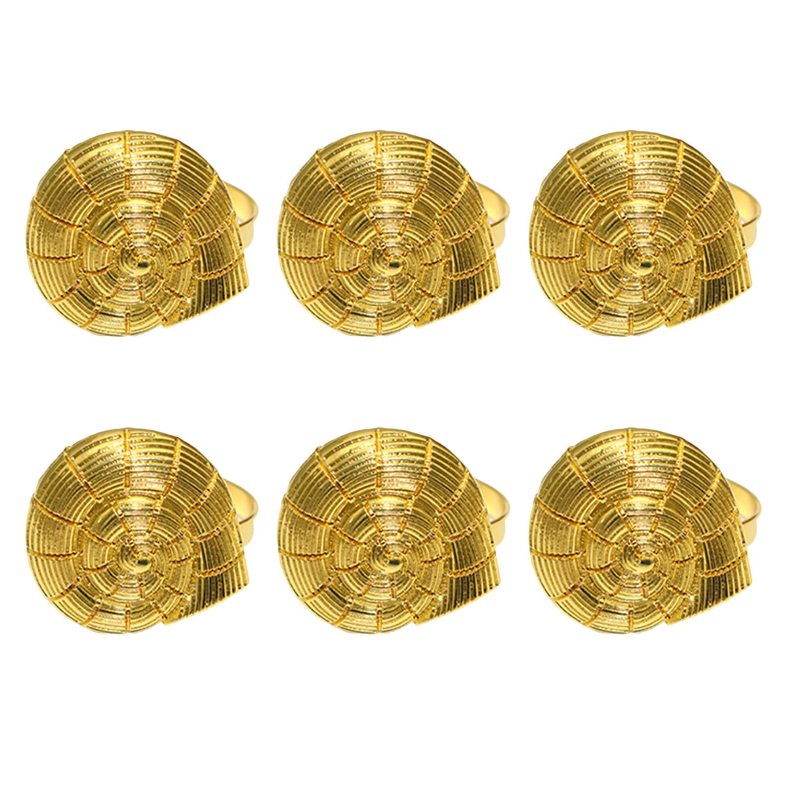 carotoe Oxidation Proof Alloy Echinoderm Cowrie Napkin Holder Shore House Tableware Addons for Theme Parties Permanent Metal Napkin Circlets