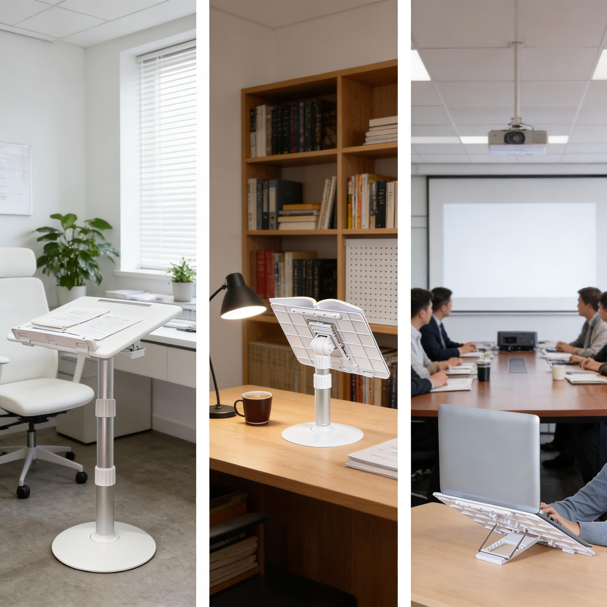 Book Stand for Reading Hands Free Height Adjustable Laptop Stand for Desk Ergonomic Cookbook Stand Recipe Book Holder — view 3