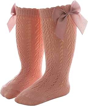 Calzini Al Ginocchio Per Bambina - 100% Cotone, Con Fiocco, Taglia 37, Confezione Da 1 Pacco - Foto 5