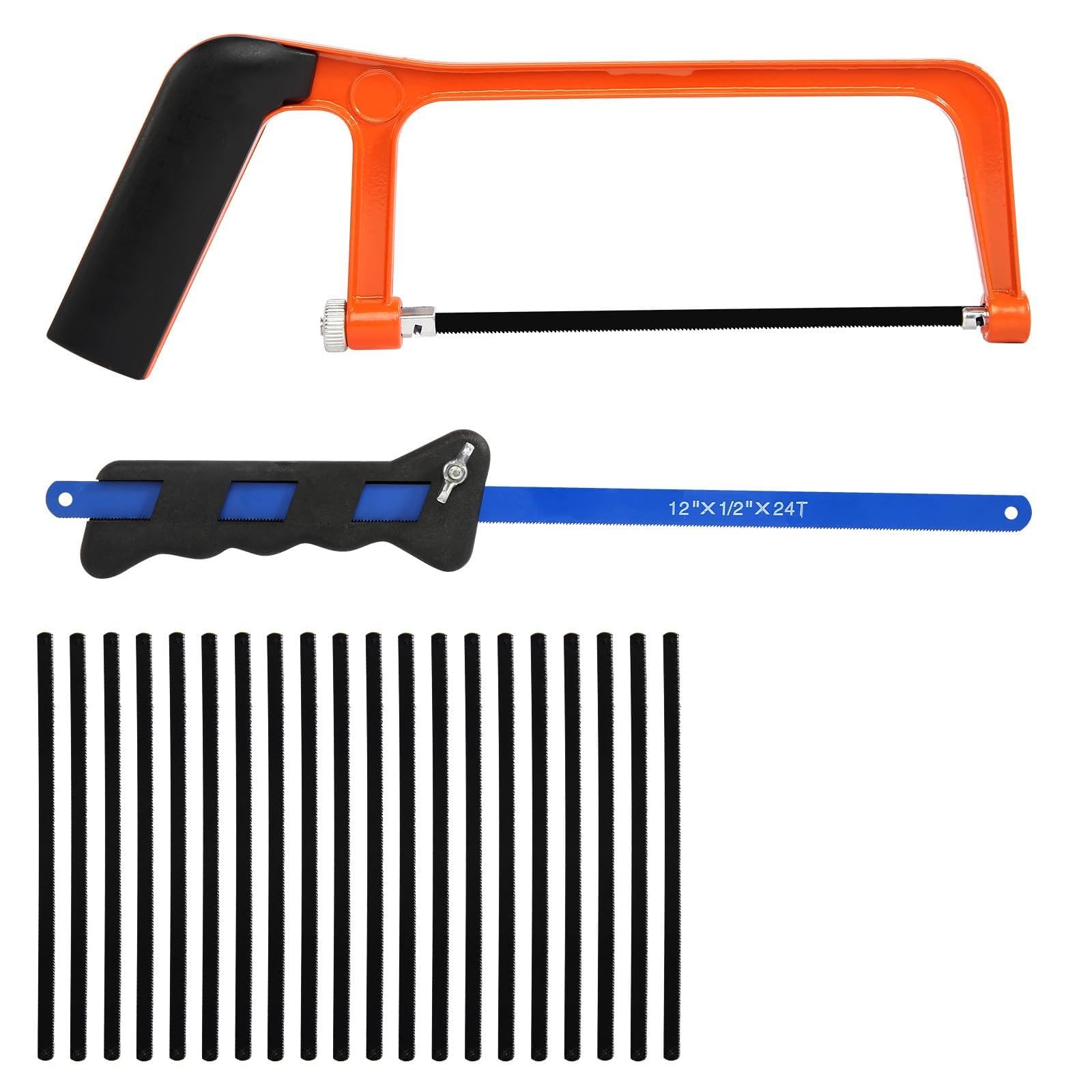 2 Pcs Junior Hacksaw, Hand Saw with 20 Blades Hacksaws Mini Hacksaw for Metal Cutting Metal Saw for Cutting PVC Wood, and Shingles,Mini Hand Saw for Precise Cuts,Ideal for DIY Projects