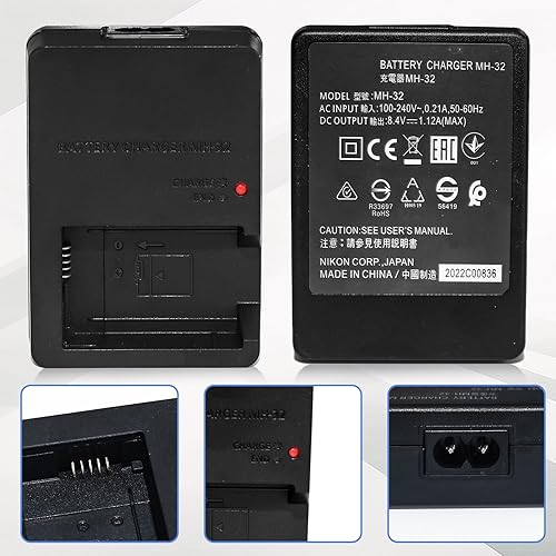 Miniatura 7 de Cámara cargador de batería MH-32 para Nikon EL25 EN-EL25 Z30 Z50 ZFC Z50II baterías recargables de iones de litio