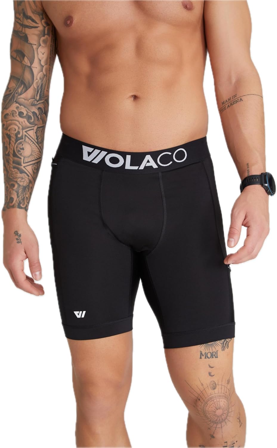 WOLACO North Moore 9" Compression Shorts Underwear with Phone Pocket