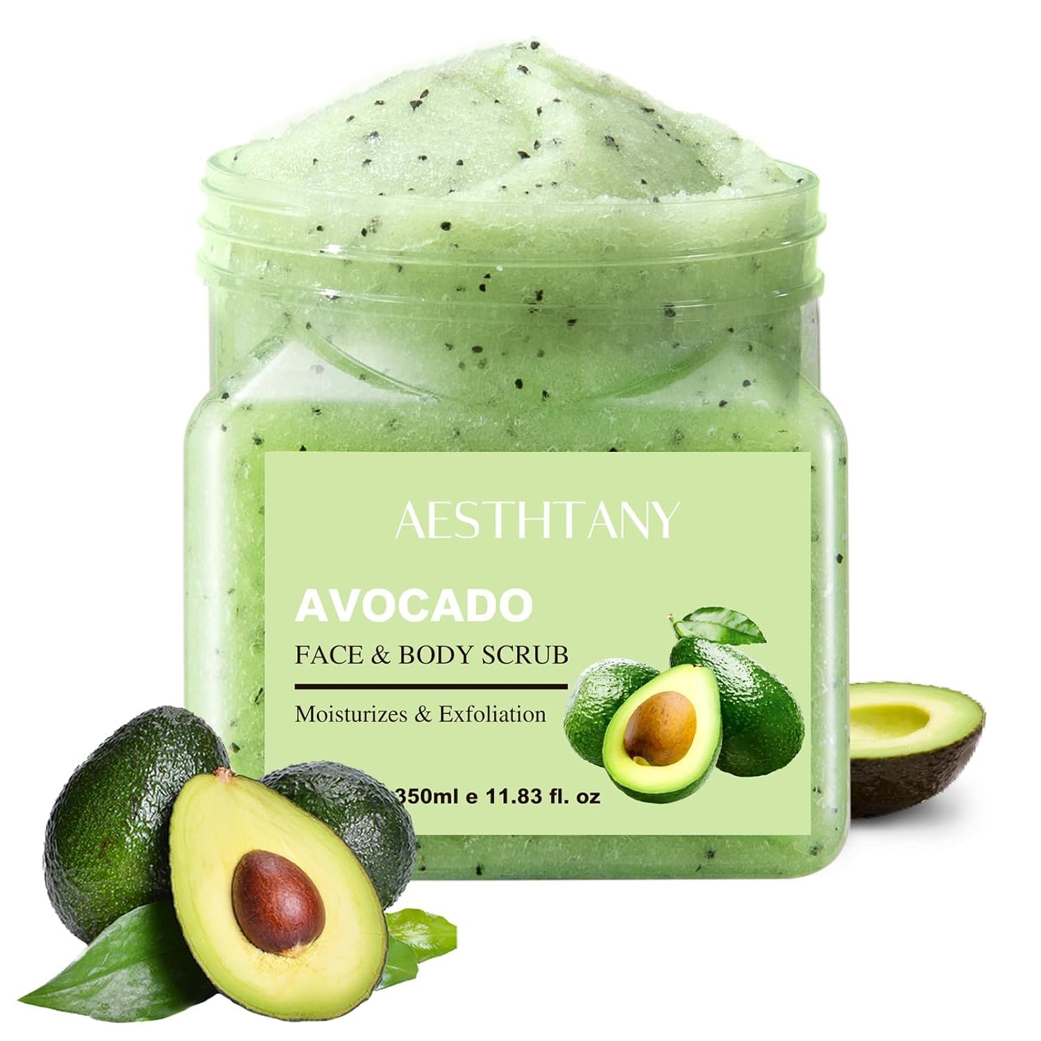 O'KADY Avocado Body Scrub,Body Exfoliator Scrub,Lighten Hyperpigmentation, Help Plump & Smooth Skin