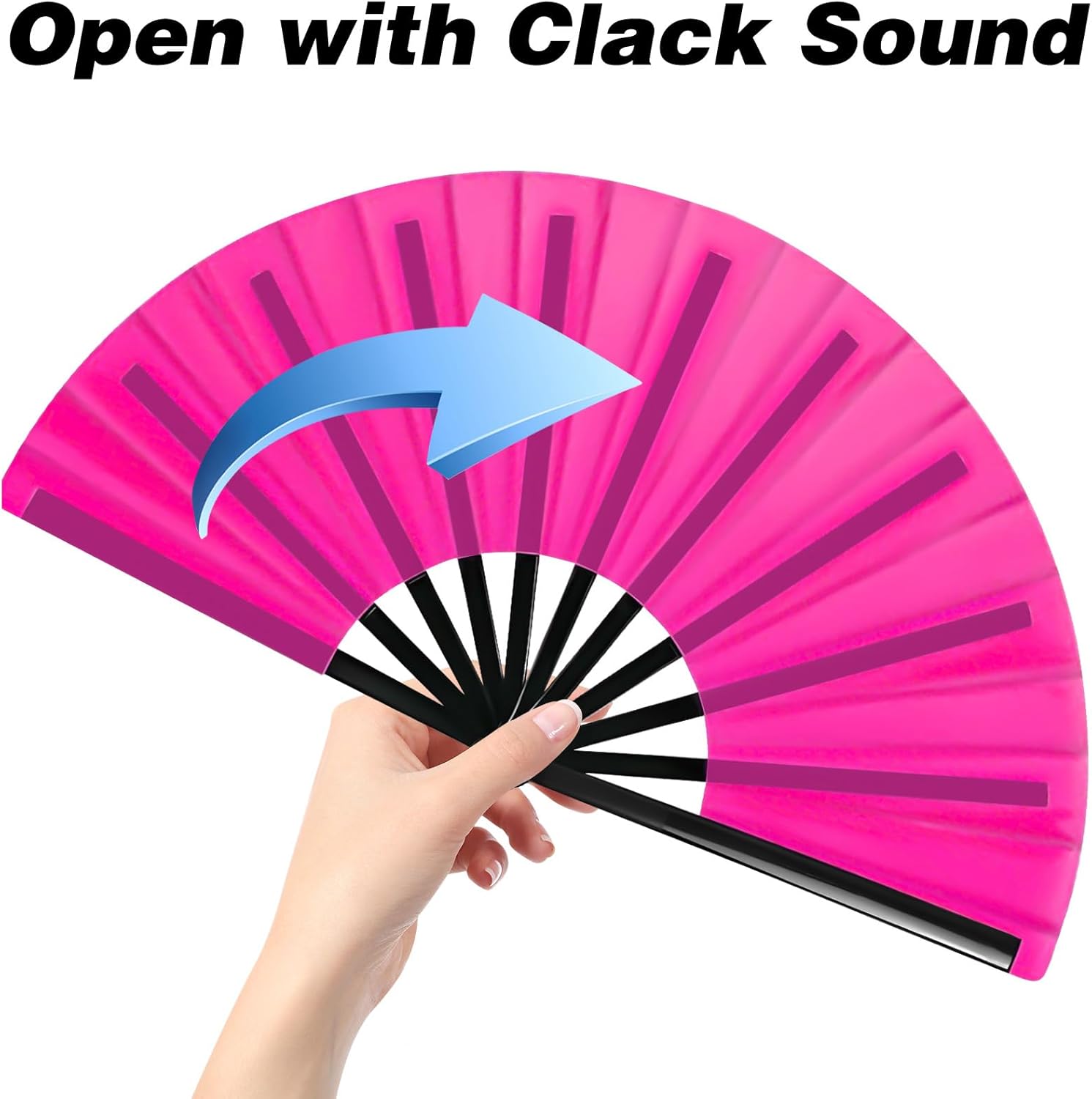 HINGTAI 10Pcs Folding Hand Fan Bulk, Popping Clacking Fans for Line Dancing Mix Color Classic Style Decorative Handheld for Performance Dance Wedding Party Dance Enthusiasts