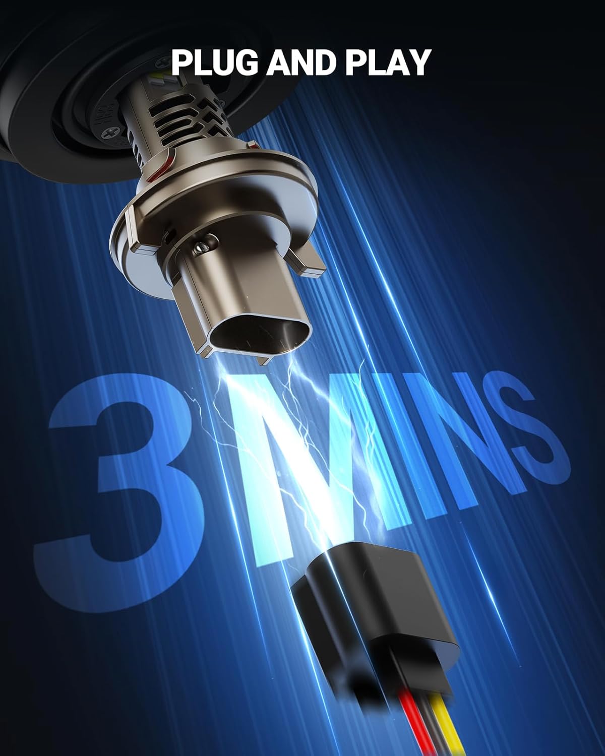 SEALIGHT 9008/H13 for Driving Light Bulbs, 50,000LM Super Bright Bulb 1:1 Size No Adapter Required, 6500K White Non-Polarity Plug and Play H13 LED bulbs, Pack of 2