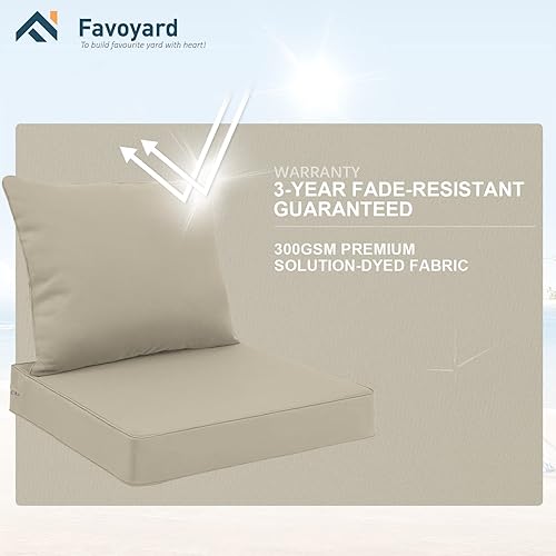 Vista 48 de Favoyard Juego de cojines de asiento para exteriores, 24 x 24 pulgadas, impermeables y resistentes a la decoloración, cojines para muebles de patio