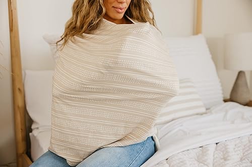 Vista 6 de Copper Pearl Funda multiusos fundas de asiento de automóvil, funda de lactancia y funda de cochecito para el sol, tela elástica, uso para todas