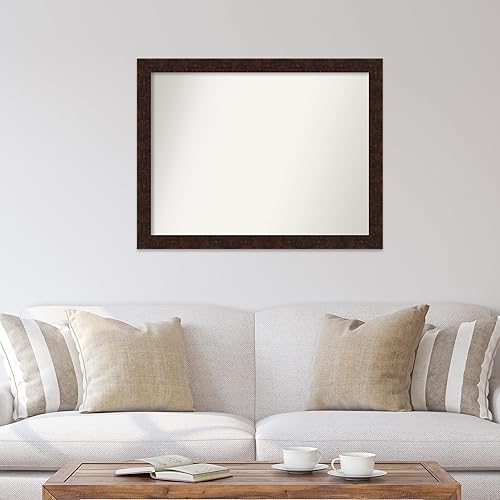 Miniatura 4 de Amanti Art Bronze Bathroom Mirror for Over Sink, 31x40 Custom Made William Mottled Bronze Narrow Rectangle Vanity Mirror, Large Casual Wood Frame,