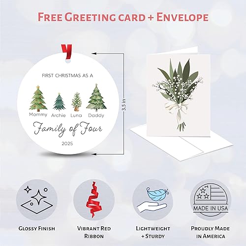Miniatura 51 de Adorno de Navidad de familia de 3 2024, adorno personalizado para la primera Navidad del bebé, recuerdo de adorno familiar con tema de oso, 3.5