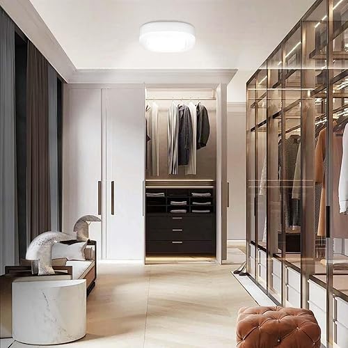 Miniatura 4 de WhitePoplar Luces de armario que funcionan con baterías luz con sensor de movimiento de techo alimentada por batería, luces LED inalámbricas