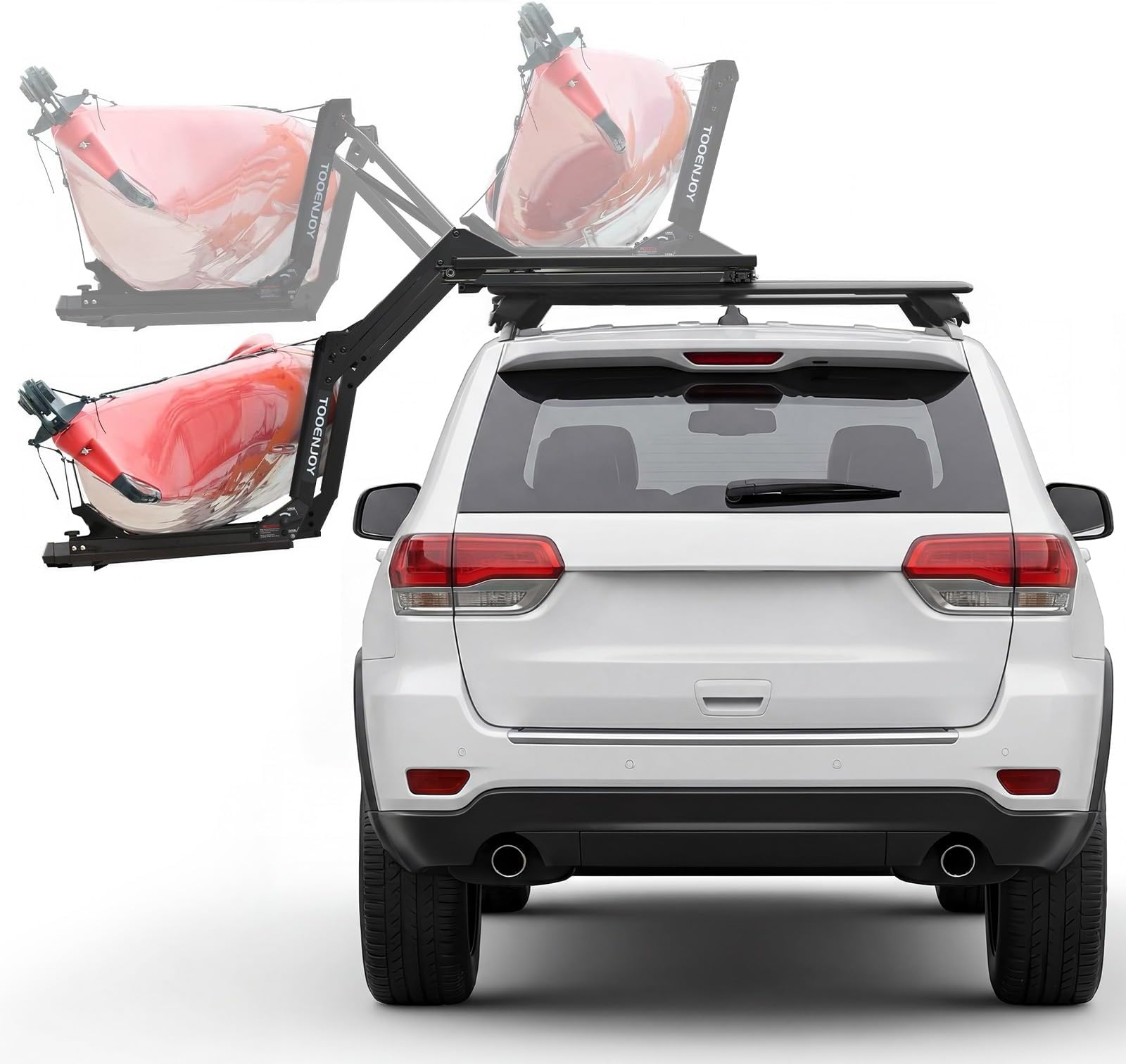 TOOENJOY Heavy-Duty Kayak Lift Assist Roof Rack, 100 LBS Capacity Kayak Canoe Rooftop Loader, Elevating Assist System for Easy Loading