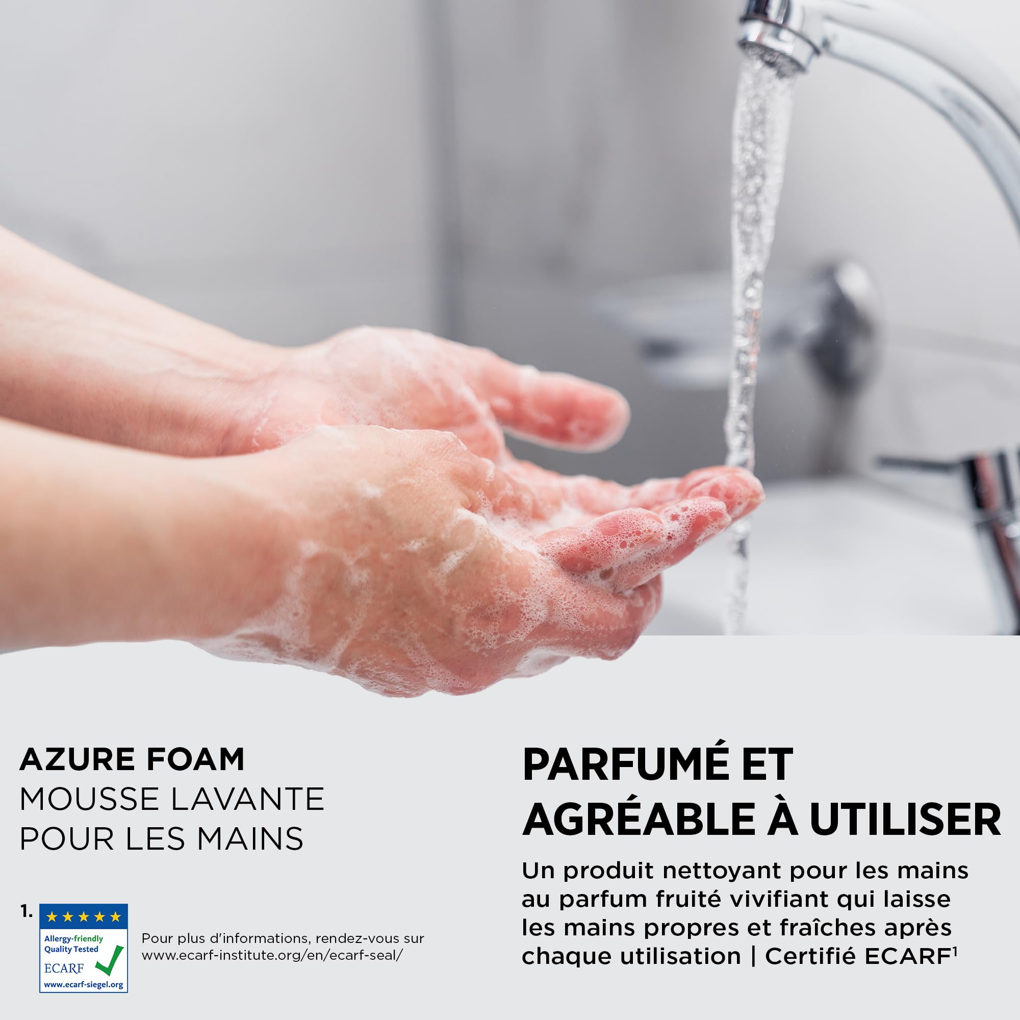 SC Johnson Professional Azure Foam Kit de Démarrage – Distributeur Mural de Savon pour Les Mains – Nettoyant moussant – 1 Distributeur + 1 Recharge (1 Litre) – Réservé à Un Usage Professionnel
