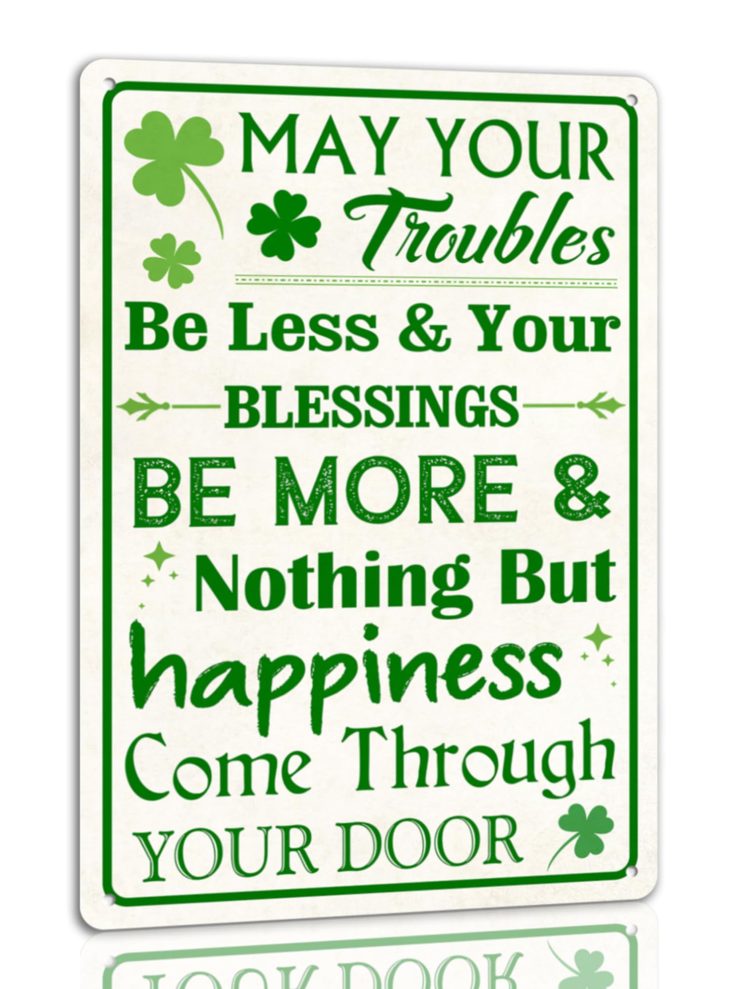 SMAZDFXX St Patrick's Day Tin Sign Irish Blessings Metal Signs Irish Holiday Decor Green Shamrock Lucky Clover Wall Hanging Decorations 5.5"x8"