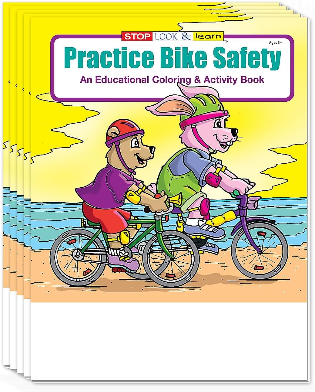 ZOCO – Bike Safety Educational Coloring & Activity Books (25 Bulk Pack, Without Crayons) – Bicycle Road Rules, Helmet Safety – Fun Activities for Kids