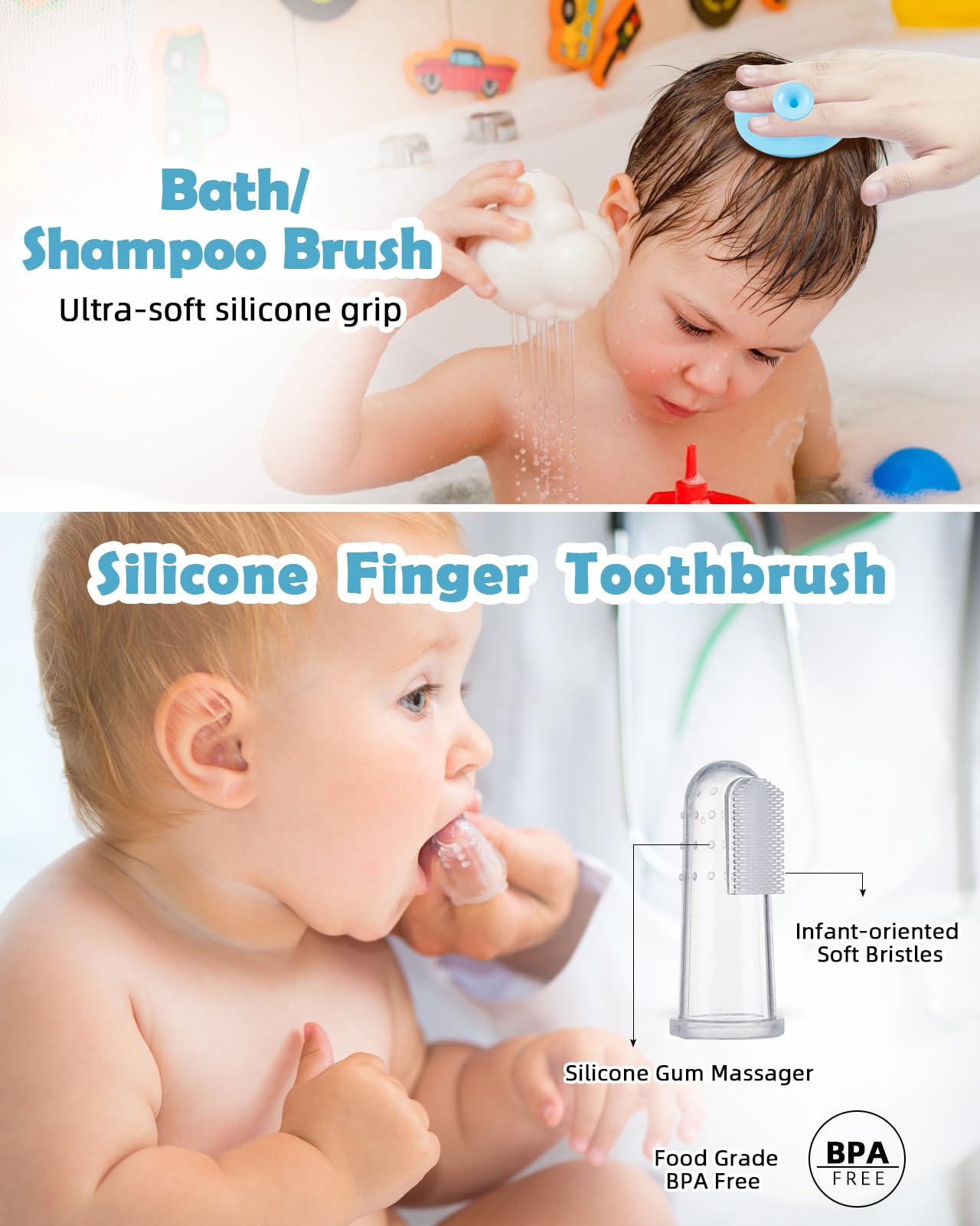 Lictin kit higiene bebe-11 Pcs kit bebe recien nacido,Productos para bebés | kits de puericultura para Viaje y el Uso Diario,Kit de cuidado de bebé nacimiento, sin BPA para viajes y hogar(Azul)