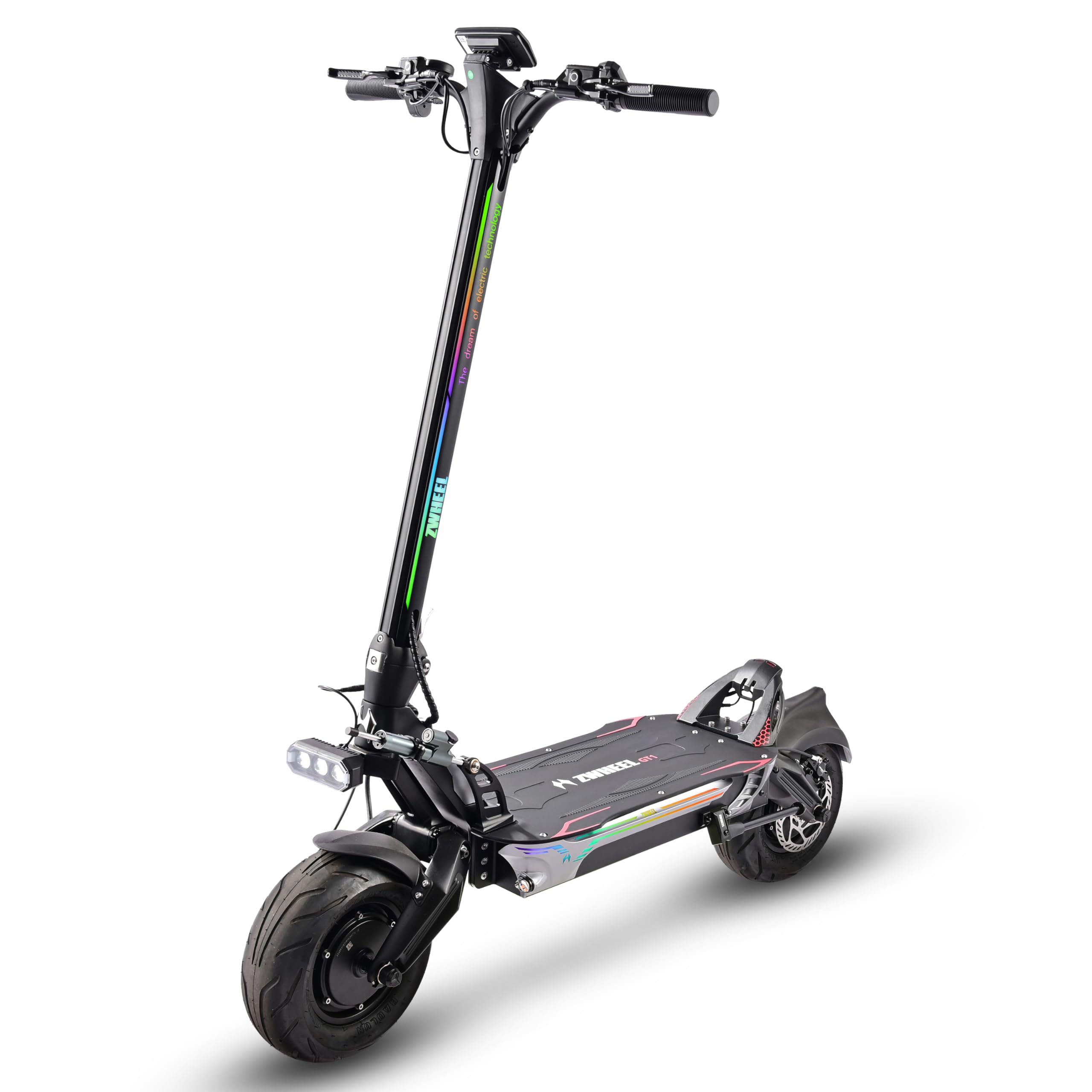 GT1 Patinete Eléctrico Adulto, Patinete Doble Motor con Batería 60V 30Ah de Gran Autonomía, Neumáticos de Carretera 12", Suspensión de Brazo de Amortiguación & Frenos de Disco Hidráulicos