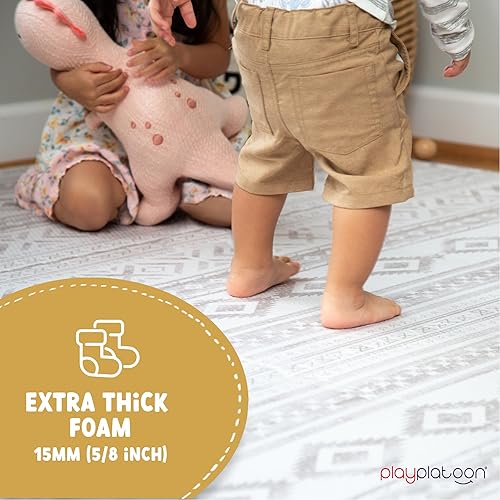 Miniatura 3 de Play Platoon Alfombrillas de juego no tóxicas grandes para niños, 9 azulejos de 72 x 72 pulgadas, azulejos de espuma extragruesos, rompecabezas de