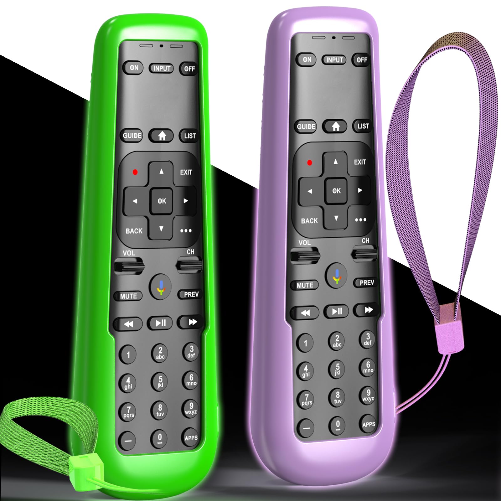 Schutzhülle für DirecTV-Fernbedienung, Abdeckung für AT&T TV Now Receiver C71KW / RC82V Sprachfernbedienung, Grün/Violett, 2 Stück