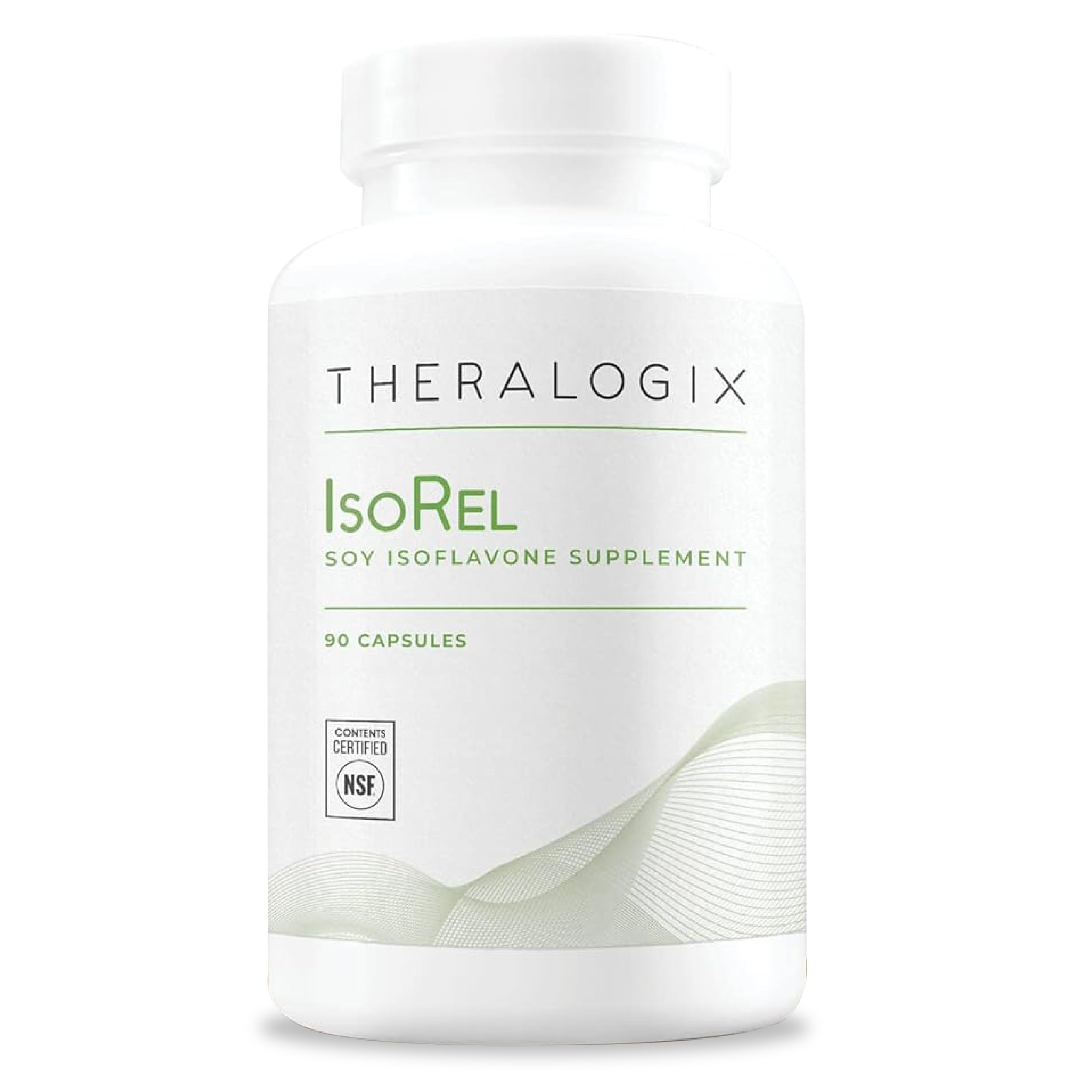 TheralogixIsoRel Whole Soybean Extract Supplement - 90-Day Supply - Menopause Support to Aid Hot Flashes - Prostate Health Support for Men - NSF Certified - 90 Capsules