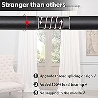 Vista 2 de BsBsBest Barras de cortina pequeñas para ventanas de 28 a 50 pulgadas, 5/8 pulgadas, barras de cortina pequeñas ajustables para inquilinos