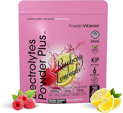 Miniatura 16 de Polvo de Electrolitos Plus (50 porciones), 0 calorías Keto, 0 azúcar, sin maltodextrina, 1000 mg de potasio, 120 mg de calcio, 120 mg de magnesio