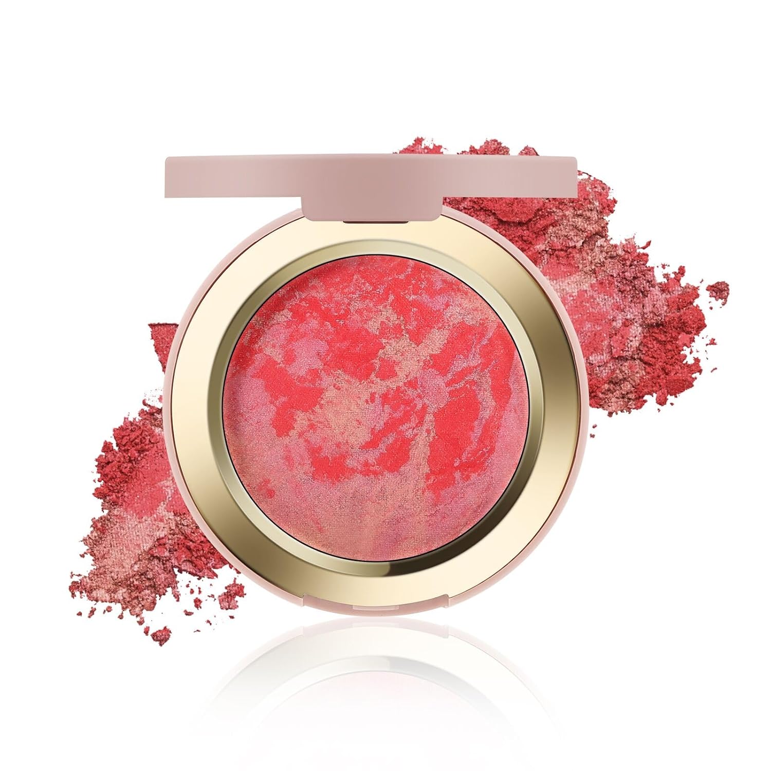 Baked Blush for Cheeks, 2 in 1 Powder Blush Palette and Highlighter, Contouring Shimmer Natural Makeup All Day Wear