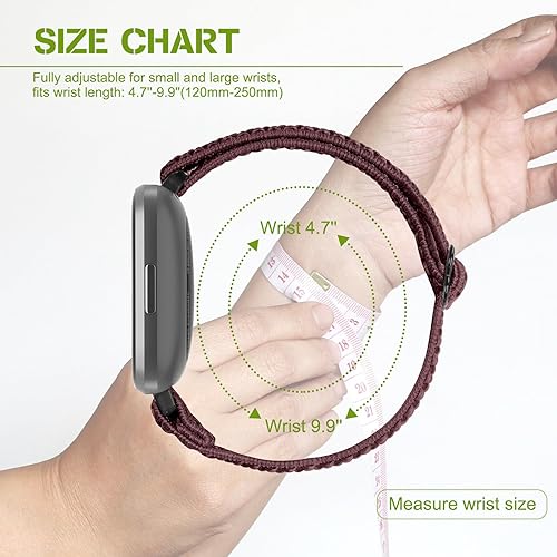 Miniatura 4 de Compatible con Fitbit Versa 2 bandas para mujeres y hombres, correa deportiva de nailon trenzado elástico transpirable para Fitbit VersaVersa 2Versa