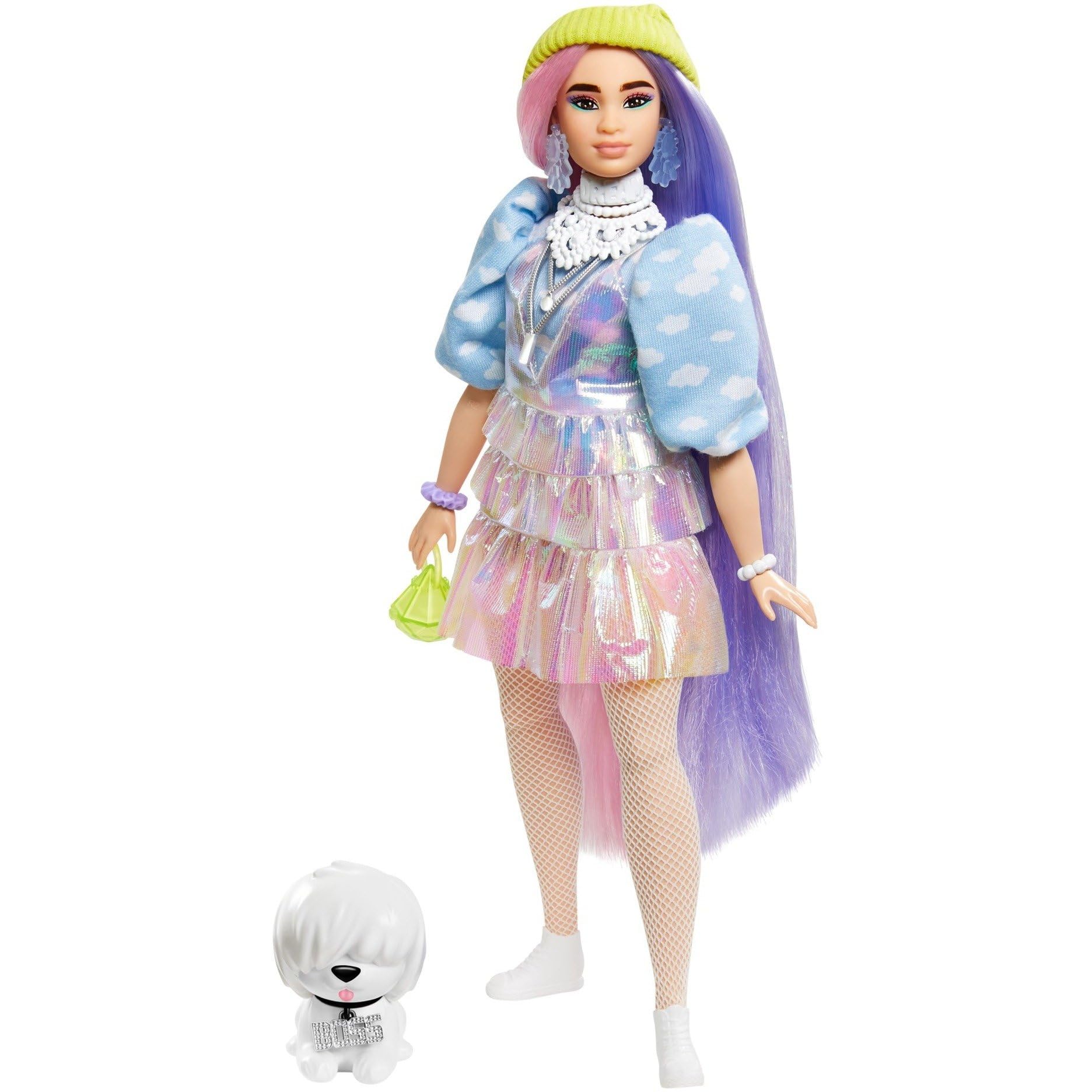 Mattel GmbH Barbie Extra Doll #2 in Shimmery Look with Pet Puppy