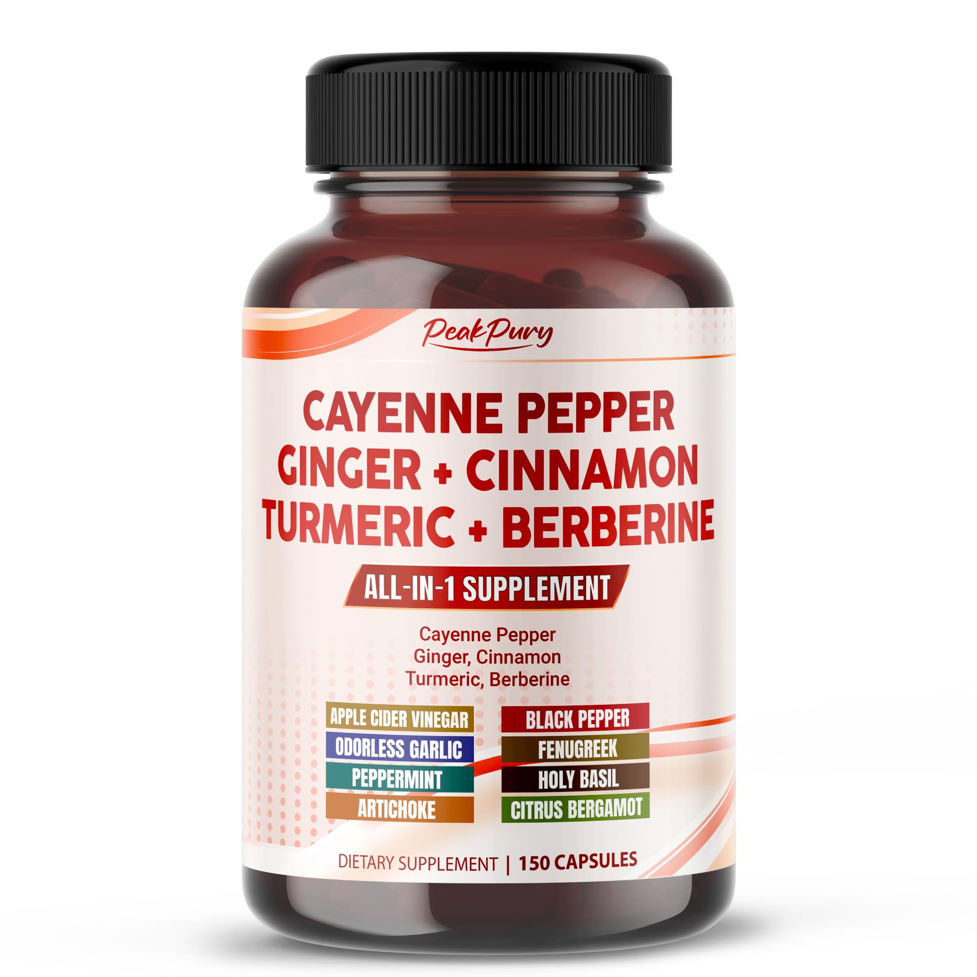 Cayenne Pepper Ginger Turmeric Berberine - Digestion, Gut Heath Support