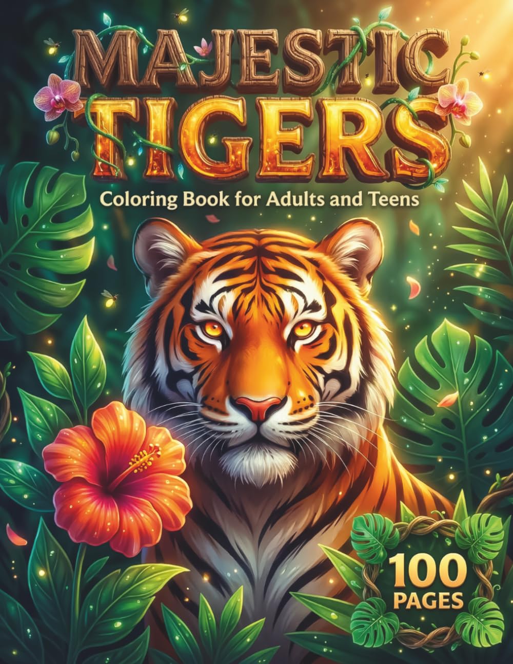 Majestic Tigers: A Relaxing Coloring Book for Adults and Teens with 100 Pages featuring Realistic Wildlife, Cute Tiger Cubs, and Intricate Jungle ... Stress Relief (AuraColorLab Nature Series)