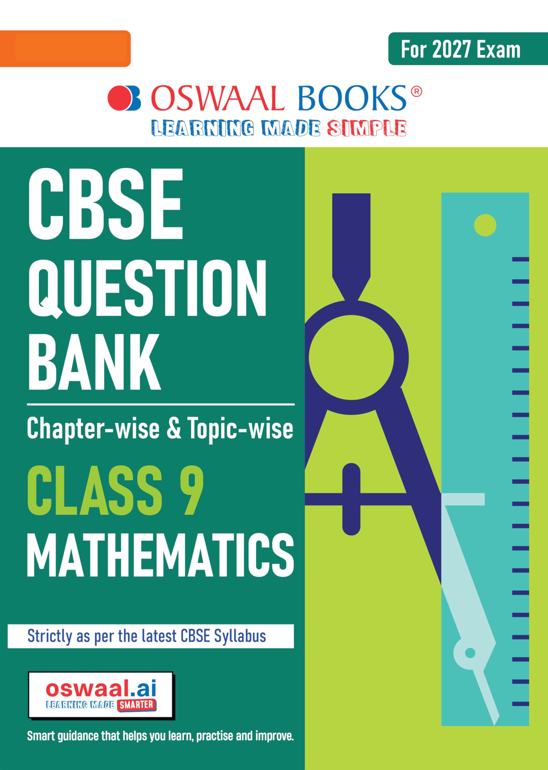 Oswaal CBSE Question Bank Mathematics Chapter-wise & Topic-wise Class 9 For 2027 Examwith Competency Based Questions & Comprehensive NCERT coverage
