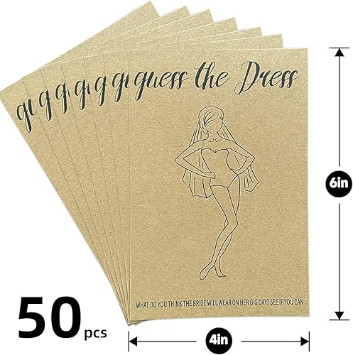 Miniatura 2 de Juegos de despedida de soltera - Adivina el vestido de despedida de soltera para 50 invitados - Divertidas decoraciones de boda suministros para