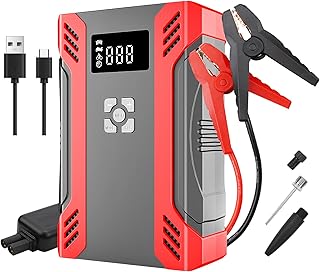 Jump Starter with Air Compressor for Car, 2000A Portable Jump Starter 37000mAh Battery Starter for Up 8.0L Gas/5.0L Diesel Engines,12V Lithium Battery Charger Booster Box with Type-C Quick Charge