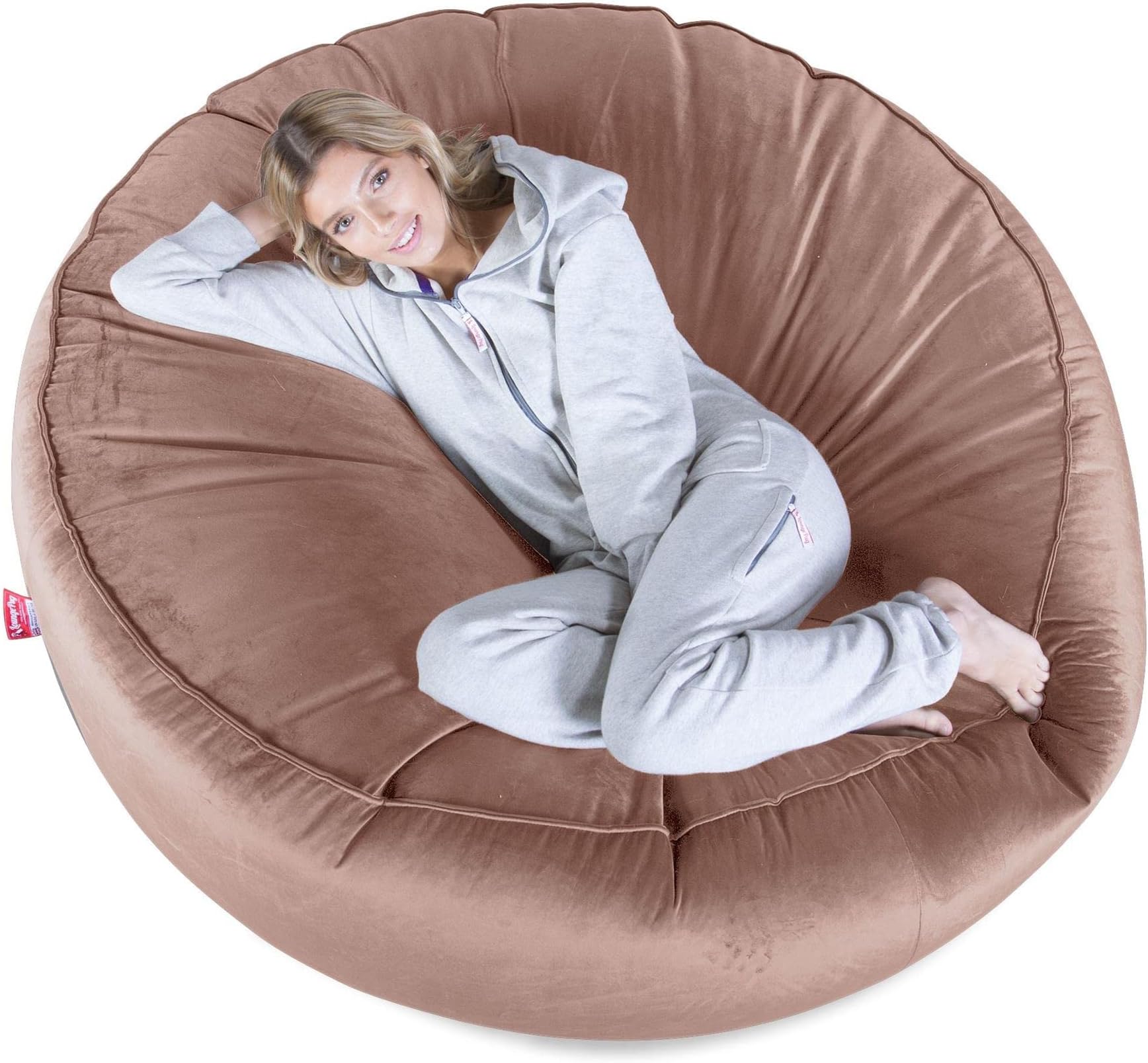 Lounge Pug - VELVET - GIANT Bean Bag SOFA - MEGA MAMMOTH - Beanbag - ROSE PINK