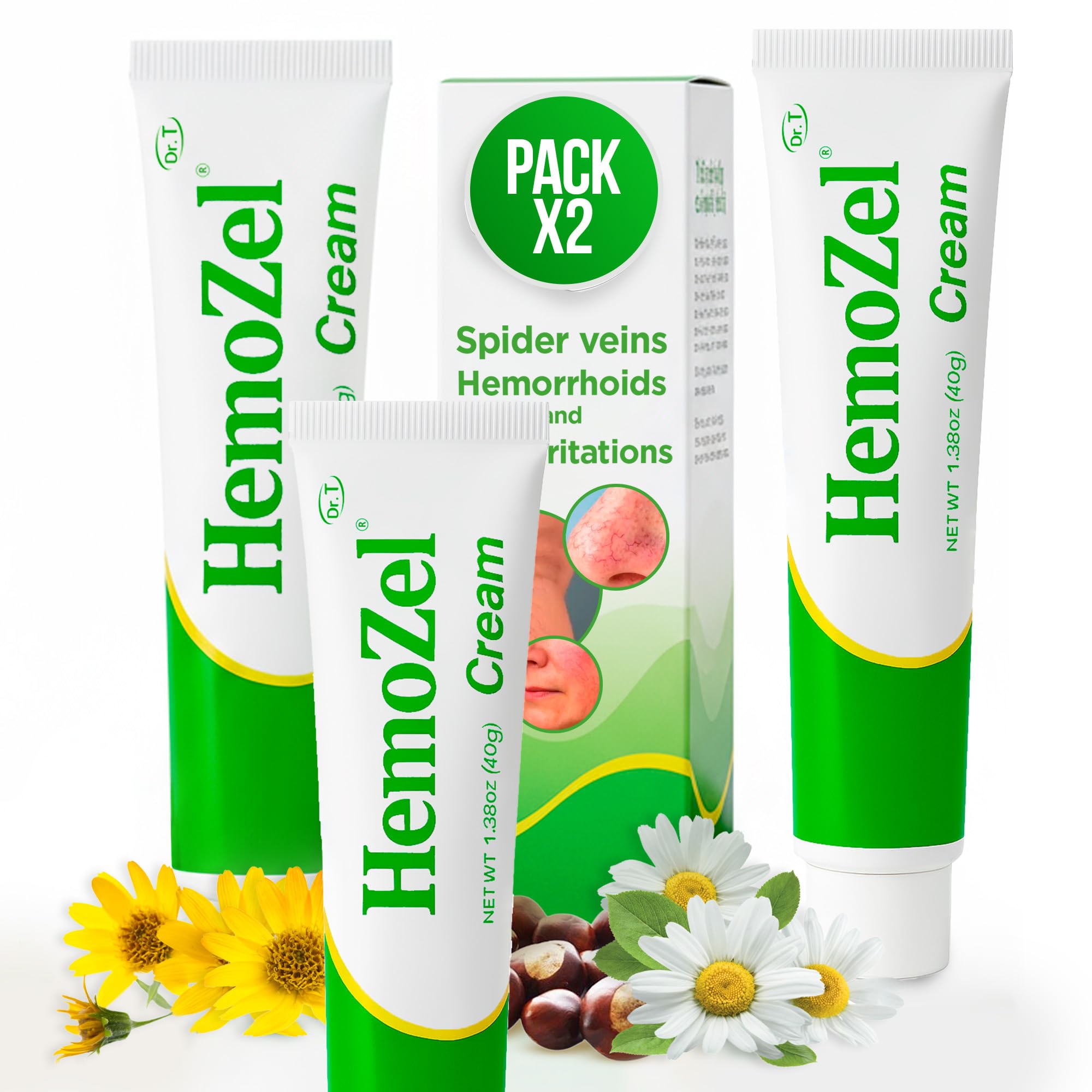 Dr. T HemoZel Cream – Targets Visible Veins, Skin Irritation, Rashes, Bruises & Dryness – Lightweight, Fast-Absorbing & Non-Greasy Formula – Soothes &