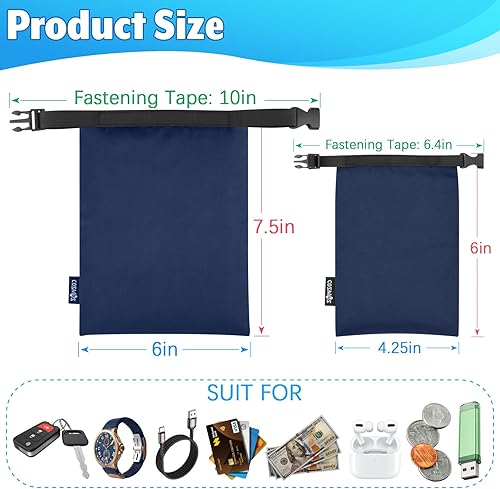 Miniatura 2 de Cosmos 4 bolsas secas impermeables, mini bolsa impermeable portátil, bolsa de almacenamiento pequeña enrollable para viajes al aire libre, kayak,