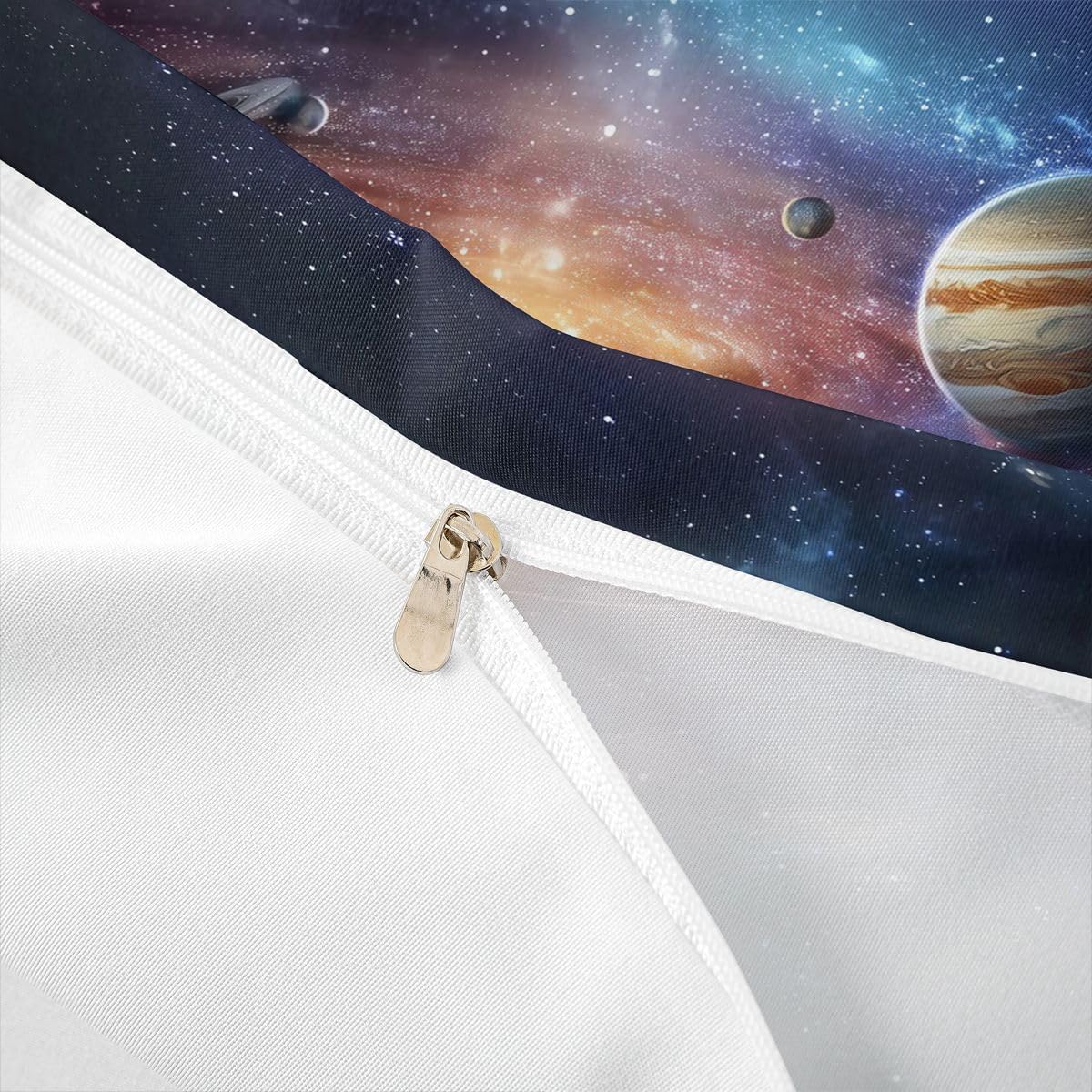 Feelyou Galaxy Planet Printed Duvet Cover King Universe Decor Bedding Duvet Cover Solar System Outer Space Comforter Cover Teens Kids Boys Quilt Cover 3D Starry Sky Series Bedding Set