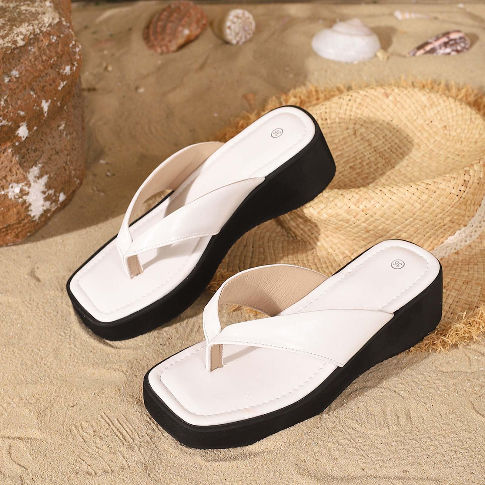 Generico Ciabatte Infradito Donna Estive,Sandali Slip-On Leggeri con Suola Spessa E Ampia Apertura per Le Ideali per Il Comfort Quotidiano E per Un Casual da Spiaggia