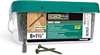 Vista 56 de Deck Plus Tornillos para valla y madera exterior con revestimiento epoxi de 2 pulgadas #8 x 2 Torx/Star Drive Incluido, rosca gruesa, tornillo Rojo