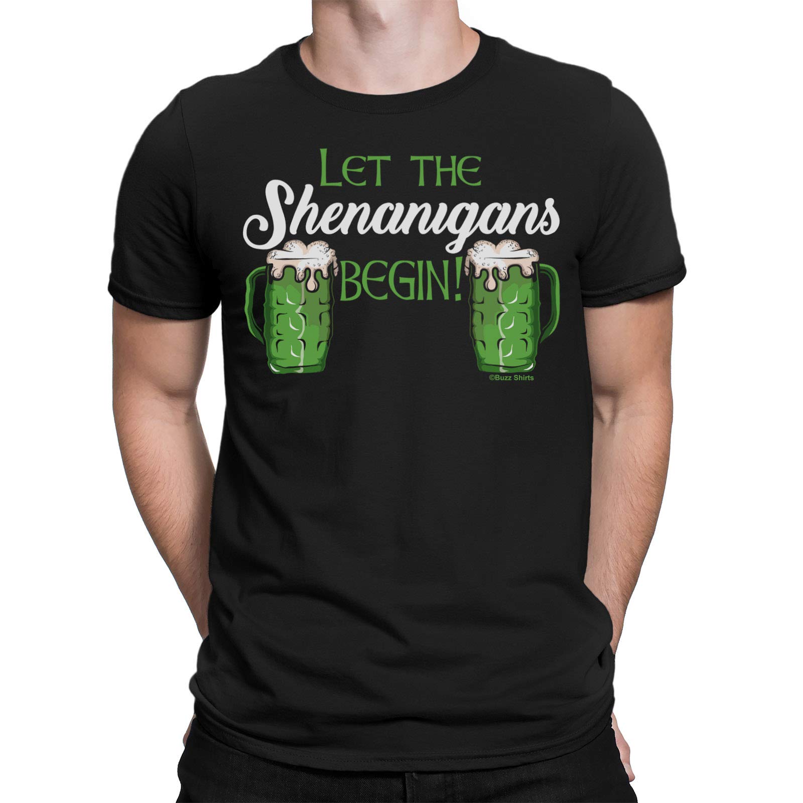 buzz shirts Shenanigans St Patricks Day - Mens Irish Themed T-Shirt Black
