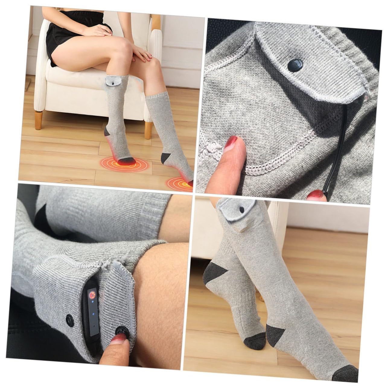 2 Paar Intelligente Beheizte Strumpfhosen Damen Elektrische Socken Wärme Socken Für Warme Socken